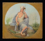 FINE EARLY FOLK ART PAINTING OF 