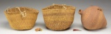 THREE GOOD NATIVE AMERICAN BASKETS.