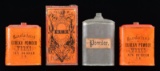 FOUR FINE 19th CENTURY GUN POWDER CANS.
