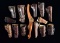 LOT OF 12 VARIOUS VINTAGE BROWN LEATHER REVOLVER