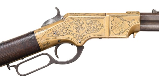 UNIQUE FACTORY ENGRAVED HENRY RIFLE STOCK