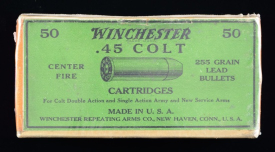 SCARCE COMPLETE SEALED WINCHESTER 45 COLT GREEN