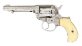 NEW YORK ENGRAVED COLT 1877 LIGHTNING DA REVOLVER.