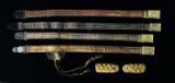 4 US OFFICER’S BELTS  1 PAIR OF EPAULETTES.
