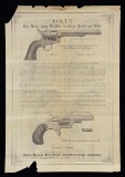 RARE CIRCA 1875 COLT ILLUSTRATED AD SHEET FOR
