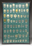 UNIQUE POLICE BADGE MANUFACTURER’S SAMPLE BOARD.