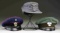 3 WWII GERMAN ENLISTED GRADE MILITARY CAPS.