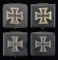 4 WWII STYLE GERMAN PERSONALIZED IRON CROSSES.