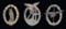 3 WWII STYLE GERMAN LUFTWAFFE BADGES.