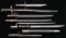 12 US & FOREIGN BAYONETS AND 1 SHEATH.
