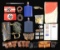 GERMAN MILITARY BELT BUCKLES, ARMABNDS, GAS MASK,