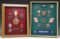 2 FRAMES OF WWI & WWII GERMAN MEDALS & BADGES.