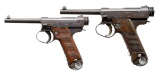 LOT OF TWO JAPANESE T14 NAMBU SEMI AUTO PISTOLS.