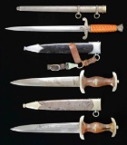 3 WWII GERMAN DAGGERS.