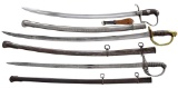 THREE GERMANIC 19TH CENTURY CAVALRY SABERS.