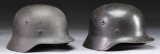 2 WWII GERMAN ARMY HELMETS.