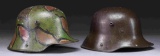 2 WWI GERMAN HELMETS.