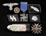 RARE WWII GERMAN GOLD PARTY PIN ALONG WITH 3