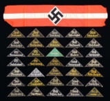 WWII GERMAN HJ SLEEVE TRIANGLES & ARMBAND.