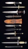 6 WWII STYLE GERMAN DAGGERS & KNIVES AND 1