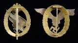 2 WWII STYLE PERSONALIZED GERMAN BADGES.