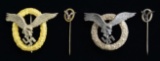 2 WWII STYLE GERMAN PILOT BADGES WITH STICKPINS.