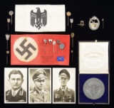 WWII STYLE GERMAN STICKPINS, BADGES, ARMBANDS,