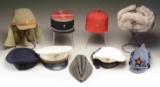 9 MILITARY HATS.