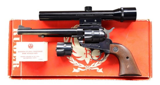 SCOPED RUGER NEW MODEL SUPER SINGLE-SIX