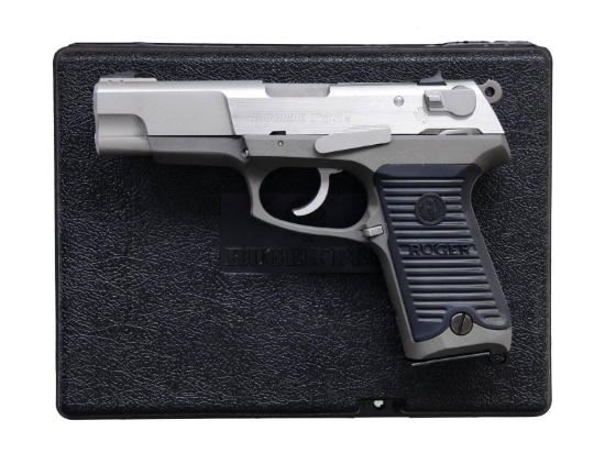 RUGER STAINLESS MODEL KP85D SEMI-AUTO PISTOL.
