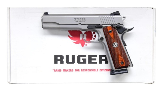 RUGER STAINLESS MODEL SR1911 SEMI-ATUO PISTOL.
