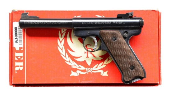 BOXED RUGER MARK I SEMI-AUTO PISTOL.