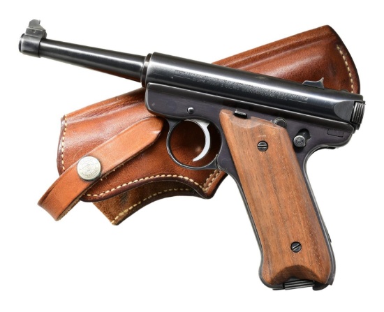 RUGER MK II SEMI-AUTO PISTOL AND BIANCHI HOLSTER.