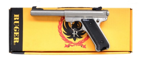 RUGER STAINLESS MARK II TARGET SEMI-AUTO PISTOL.