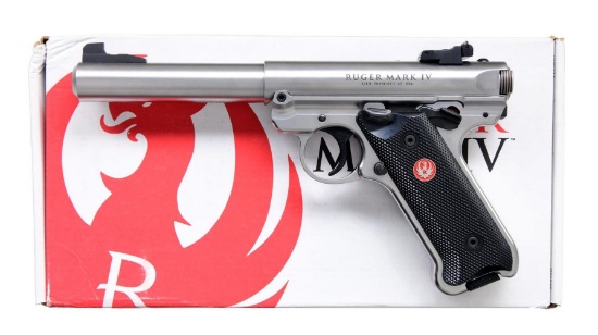 RUGER STAINLESS MARK IV TARGET SEMI-AUTO PISTOL.