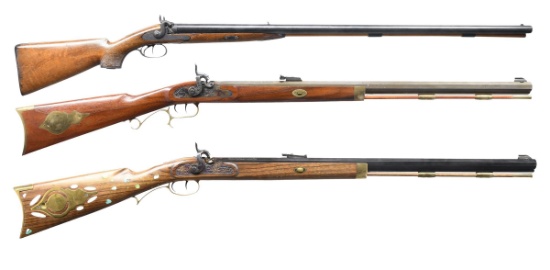 Old Riffls 3 ANTIQUE LONG ARMS: SXS COMBO & 2 HAWKEN RIFLES. | Guns & Military ...