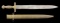 RARE AMES 1832 SHORT SWORD WITH BRASS SCABBARD.