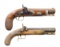 LOT OF TWO MODERN PERCUSSION PISTOLS.