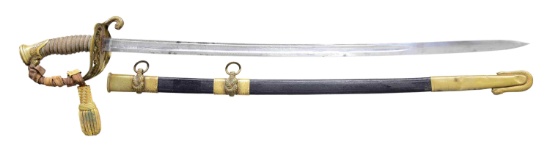 CIVIL WAR ERA US M1852 NAVAL OFFICER’S SWORD.