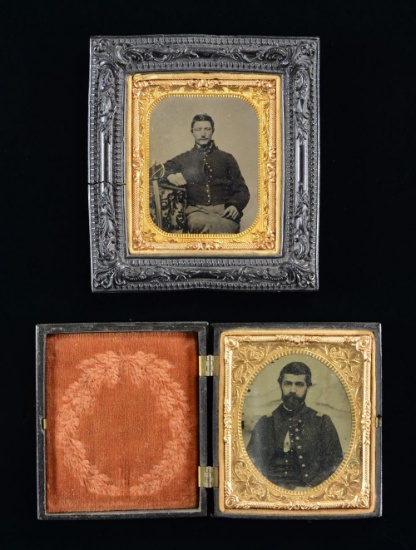 PAIR OF SIXTH PLATE UNION PHOTOGRAPHS.