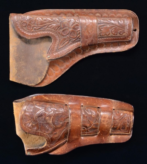 PAIR OF WESTERN TOOLED HOLSTERS.