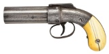 ALLEN & THURBER PEPPERBOX W/ ORIGINAL IVORY GRIPS.