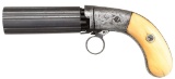 BLUNT & SYMS PERCUSSION PISTOL W/ ANTIQUE IVORY