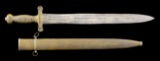 RARE AMES 1832 SHORT SWORD WITH BRASS SCABBARD.