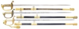 2 LATE M1852 NAVAL OFFICER’S SWORDS & A LATE M1852