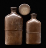 2 GOODYEAR HARD RUBBER POCKET FLASKS & 1 HARD