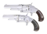 2 ANTIQUE AMERICAN TIP UP BARREL SA REVOLVERS