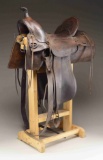 PAIR OF WELL USED WESTERN SADDLES.