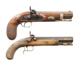 LOT OF TWO MODERN PERCUSSION PISTOLS.