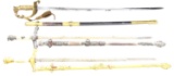 3 US MILITARY & FRATERNAL SWORDS.